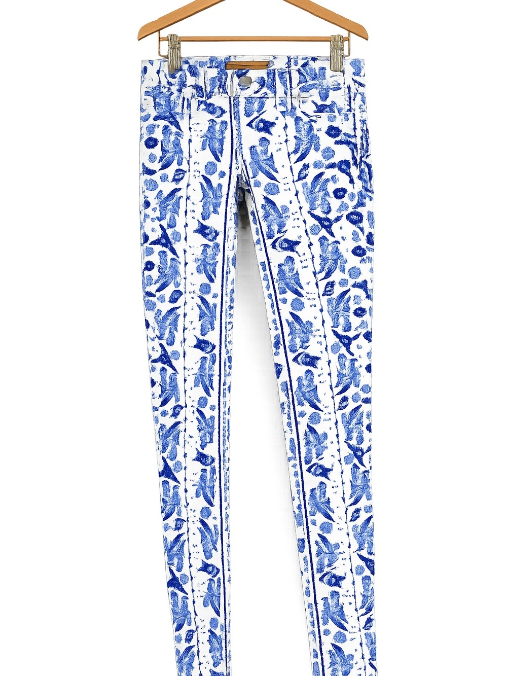 Rebecca Minkoff Low Rise Jane Skinny Jeans Blue & White Birds. Size 2